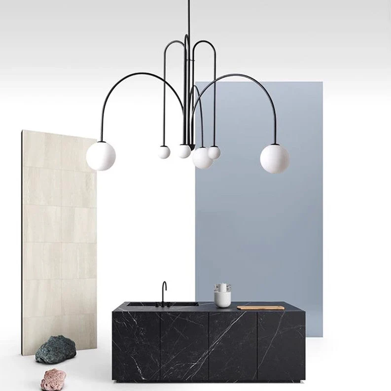 Art Deco Glass Ball Chandelier - Image 7