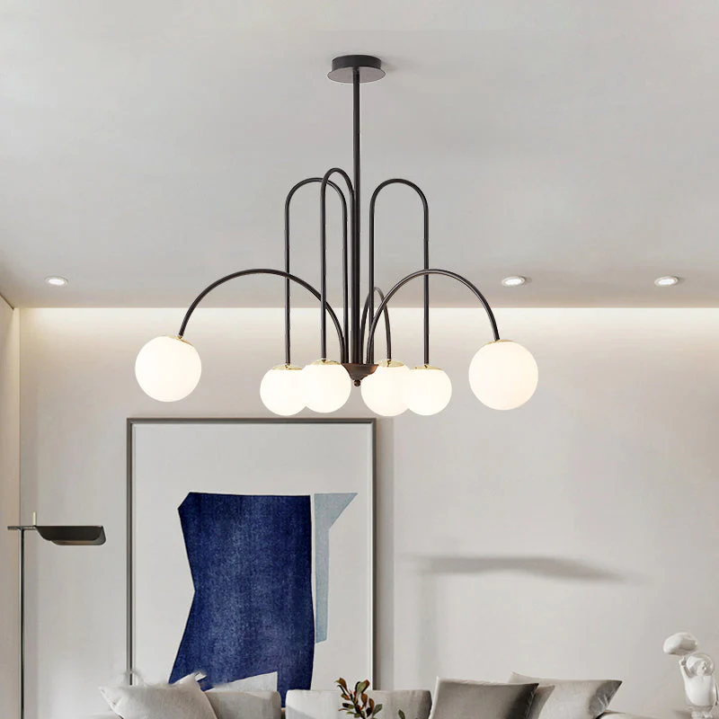 Art Deco Glass Ball Chandelier - Image 8