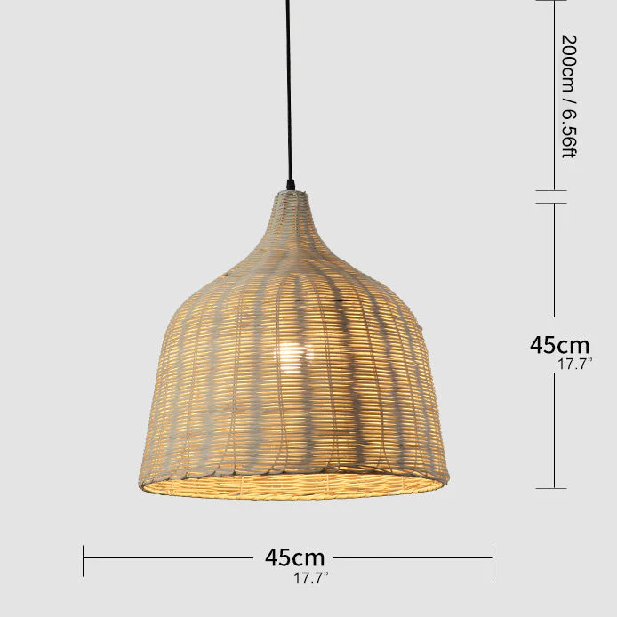 Bamboo Rattan Basket Pendant Light For Kitchen - Image 10
