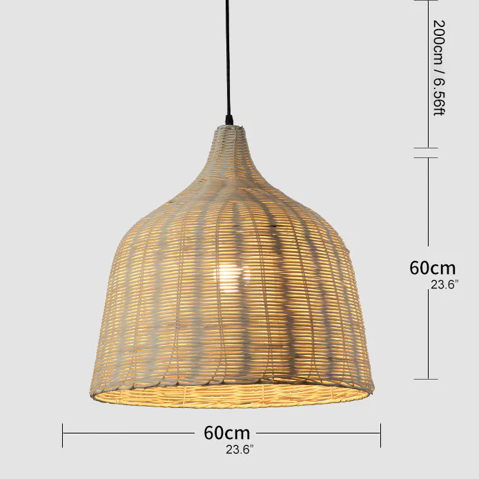 Bamboo Rattan Basket Pendant Light For Kitchen - Image 11
