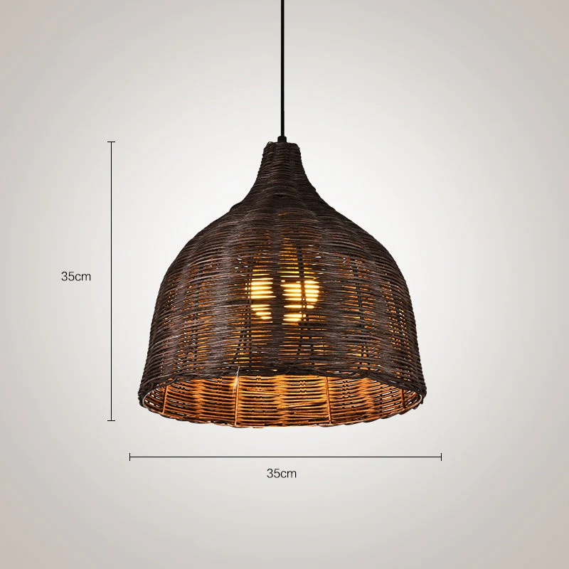 Bamboo Rattan Basket Pendant Light For Kitchen - Image 14