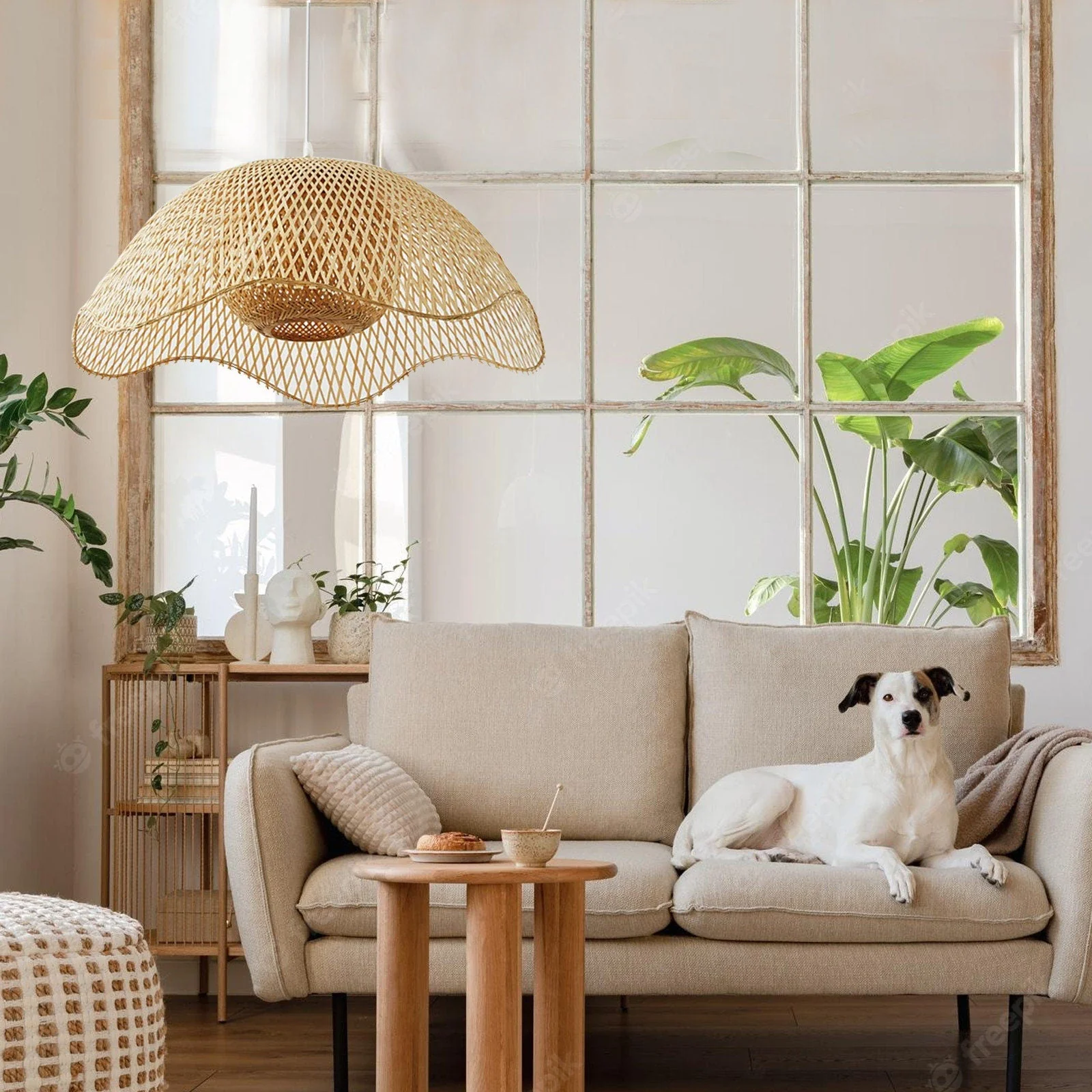 Bamboo Woven Hanging Lighting - Image 3