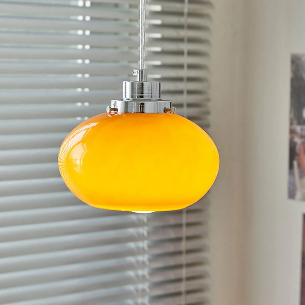 Bauhaus Medieval Yellow Glass Pendant Light - Image 4