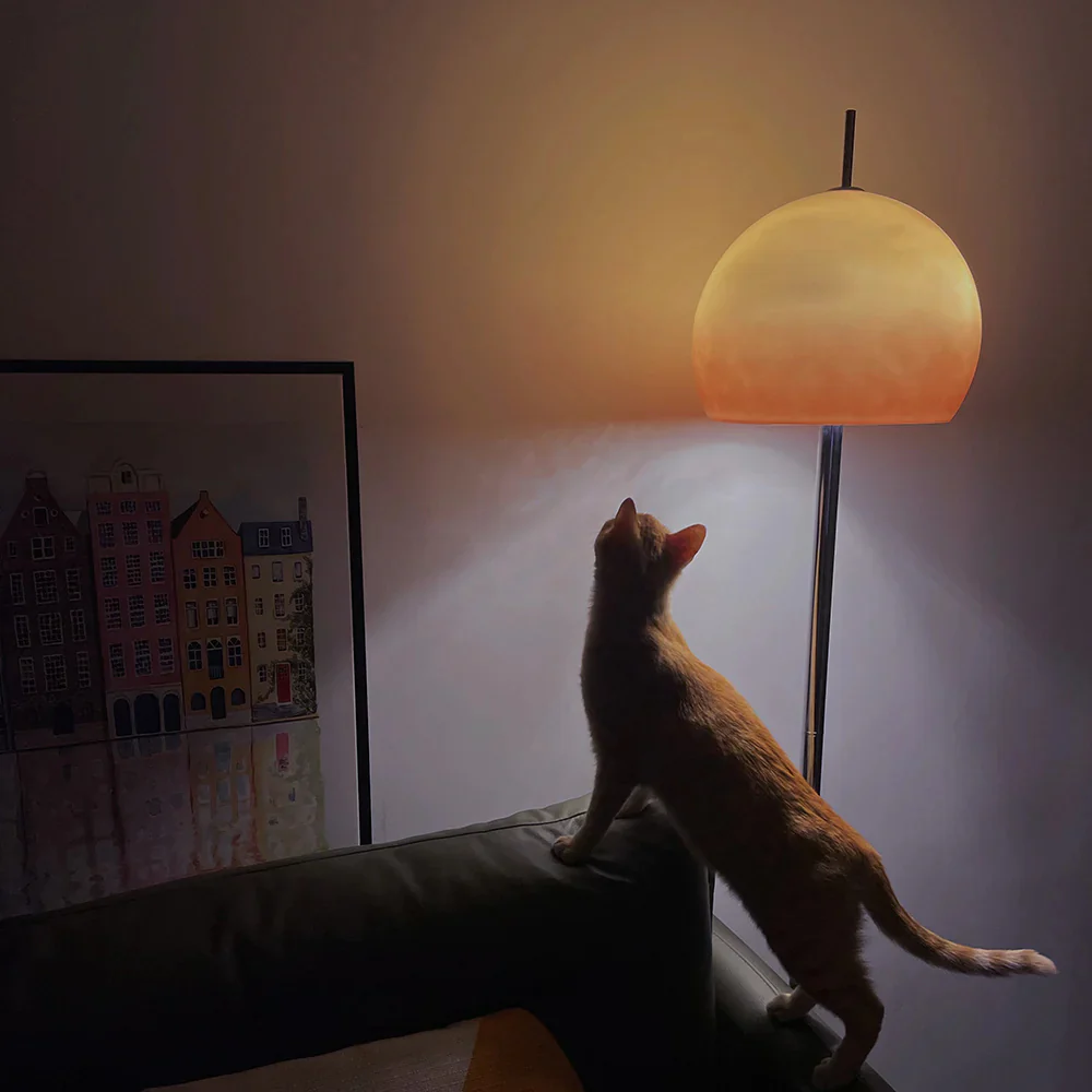 Bauhaus Mushroom Shape Medieval Vintage Glass Floor Lamp - Image 10