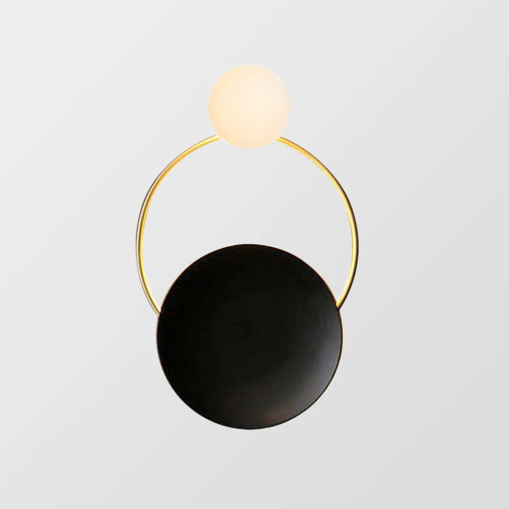 Nordic Simple Black Gold Wrought Iron Circle Aisle Corridor Wall Light - Image 11