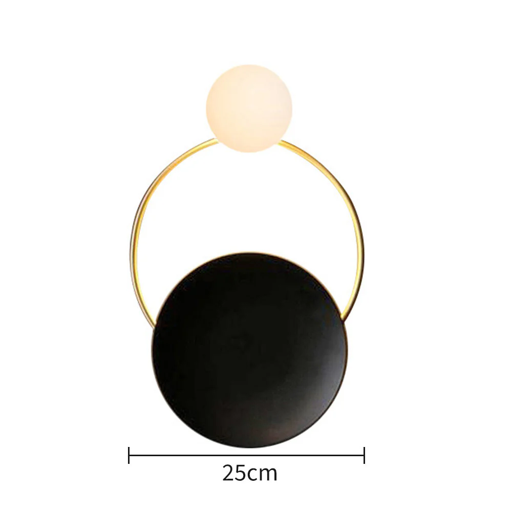 Nordic Simple Black Gold Wrought Iron Circle Aisle Corridor Wall Light - Image 6