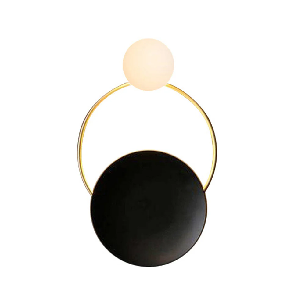 Nordic Simple Black Gold Wrought Iron Circle Aisle Corridor Wall Light - Image 9