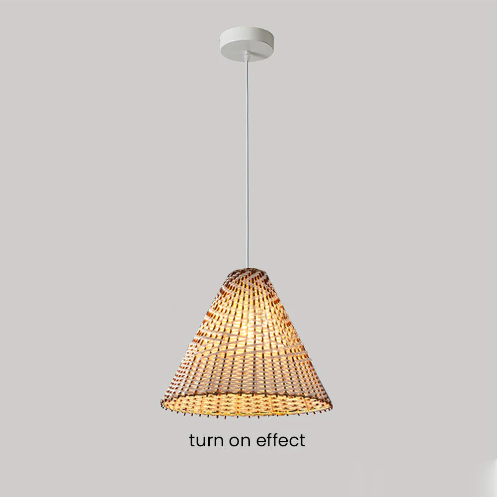 Boho Handmade Woving Rattan Pendant Light - Image 10