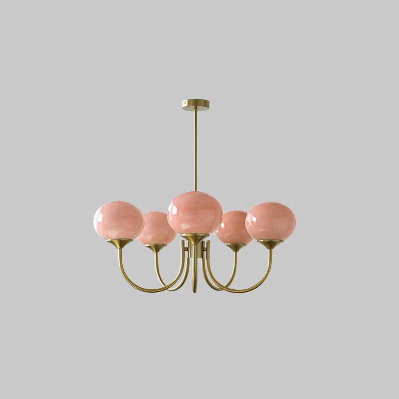 Bubble Pink Glass Marshmallow Chandelier - Image 10