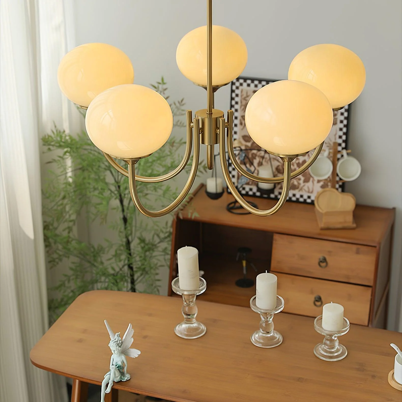 Bubble Pink Glass Marshmallow Chandelier - Image 16