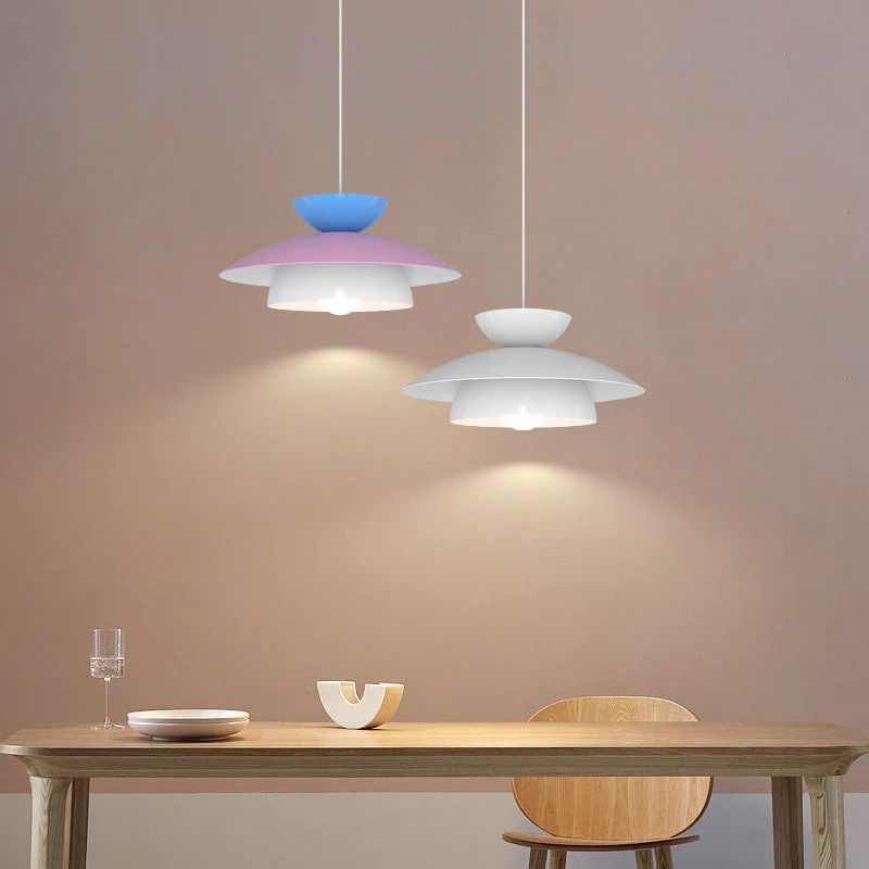 Modern Designer Style Round White Pendant Light