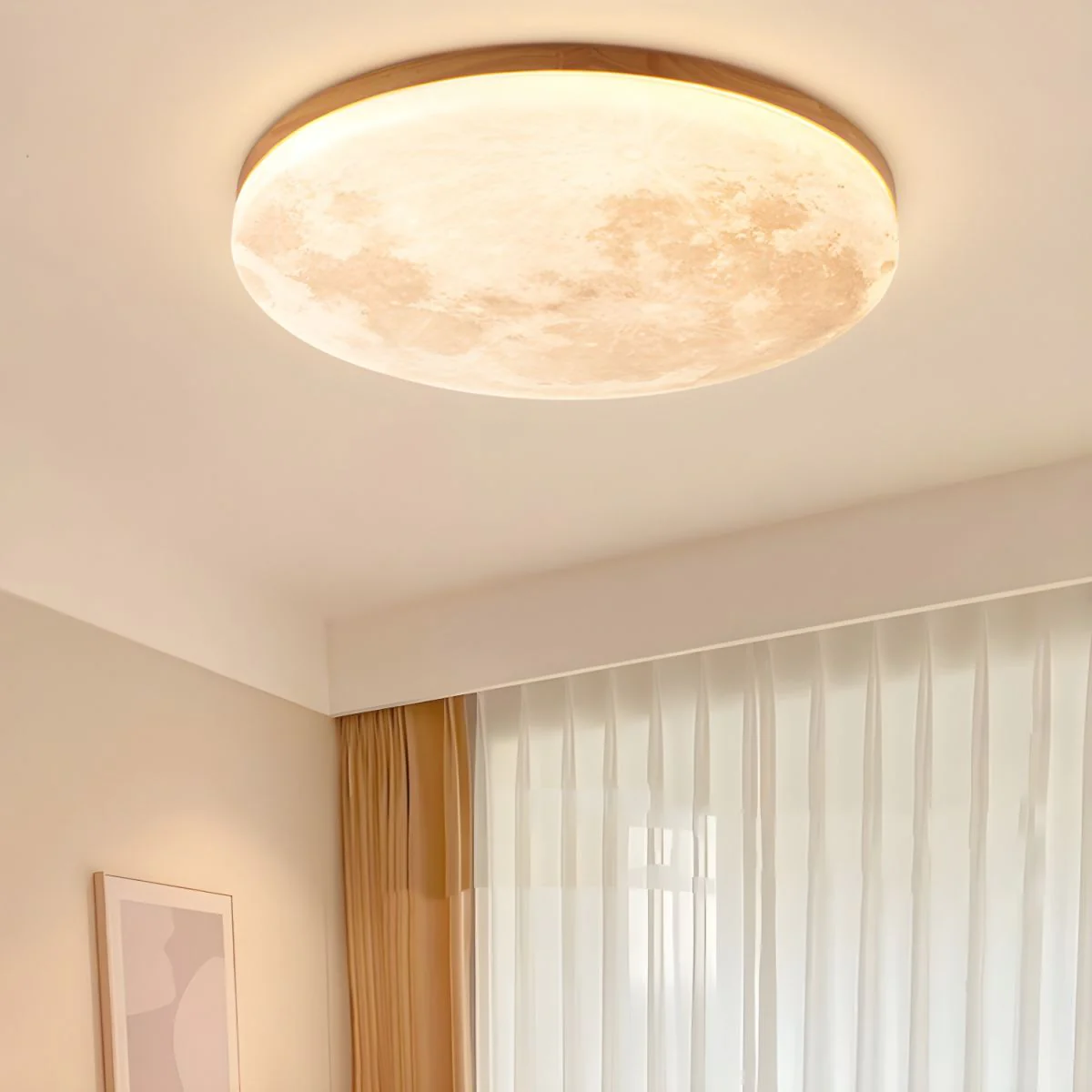Creative Round Moon LED Ceiling Light - Image 2