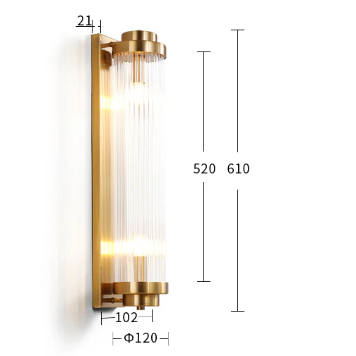 Crystal Pillar Metal Wall Lamp - Image 13