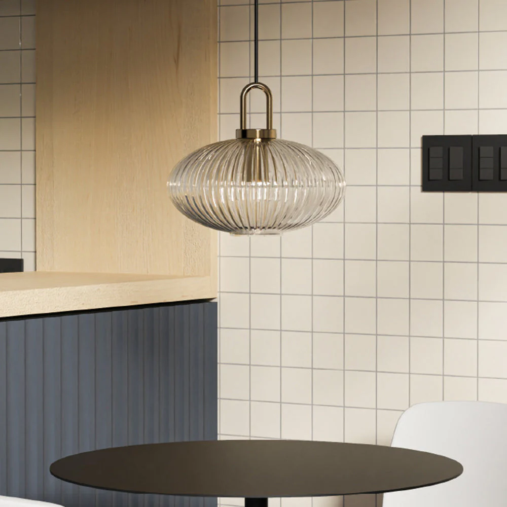 Design Pumpkin Shape Glass Pendant Light - Image 6