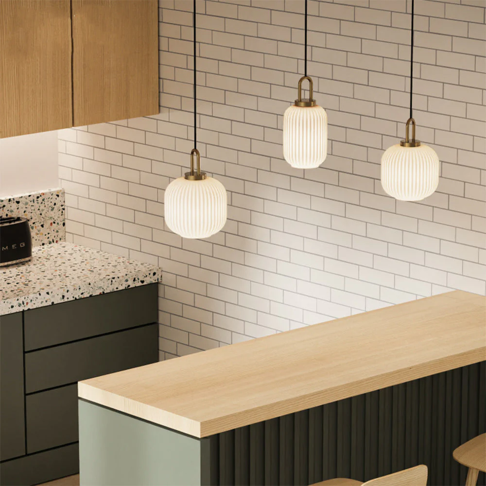Design Pumpkin Shape Glass Pendant Light - Image 8