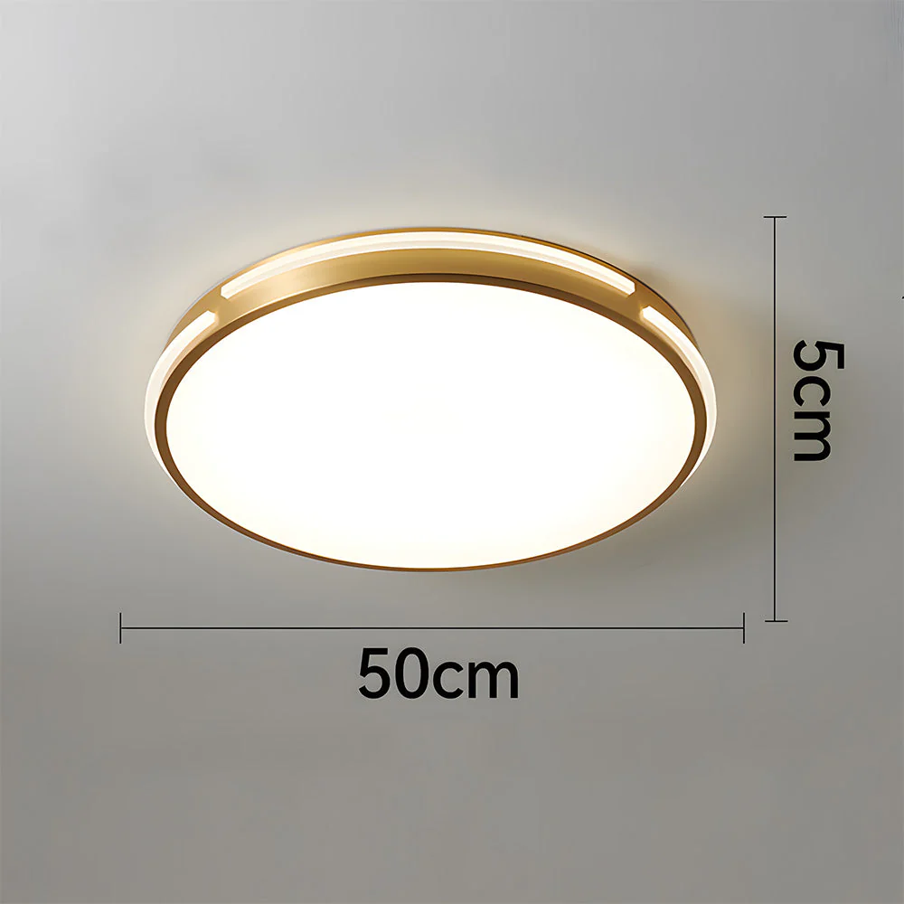 Elegant Copper Gold Round LED Ceiling Light for Living Room - Image 11