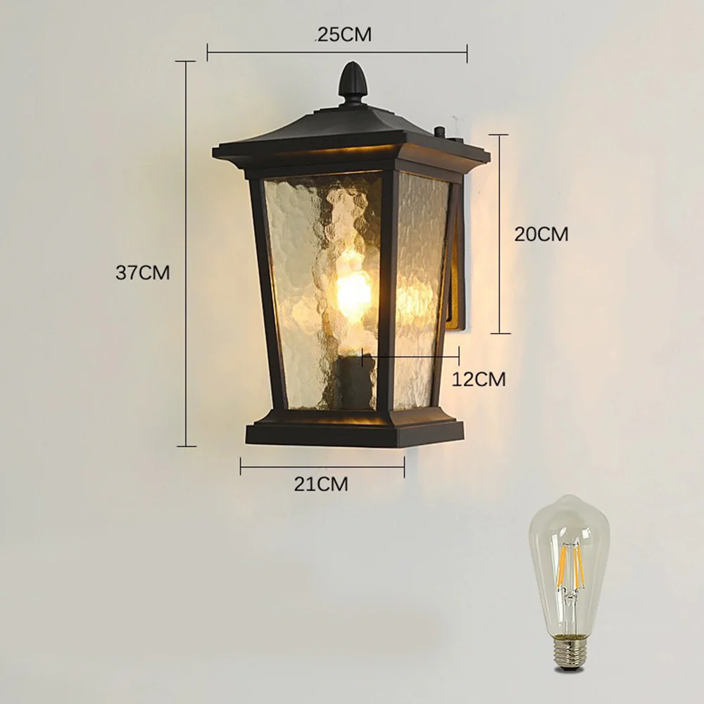 Farmhouse Waterproof Glass Shade Outdoor Wall Lamp - Image 8