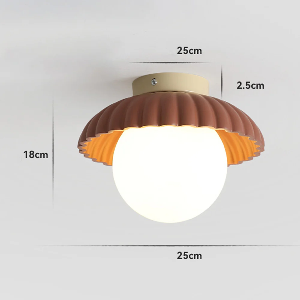 French Creamy Glass Stained Ceiling Light - Image 11