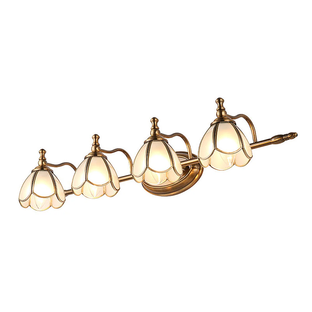 French Flower Gold Bathroom Vanity Wall Lights - Image 3