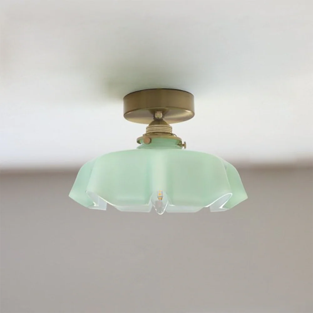 French Glass Lampshade Kitchen Island Ceiling Lamp - Image 2