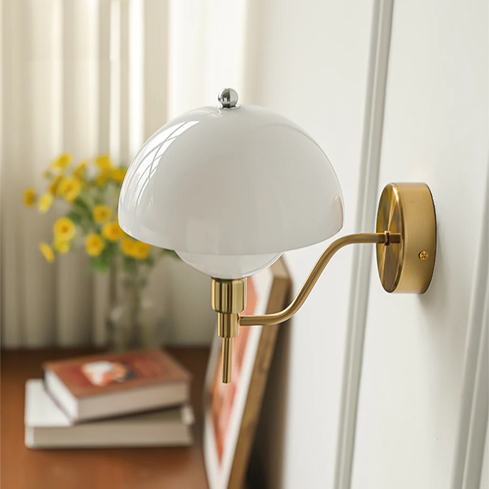 French Mushroom Glass Wall Lamp - Image 2