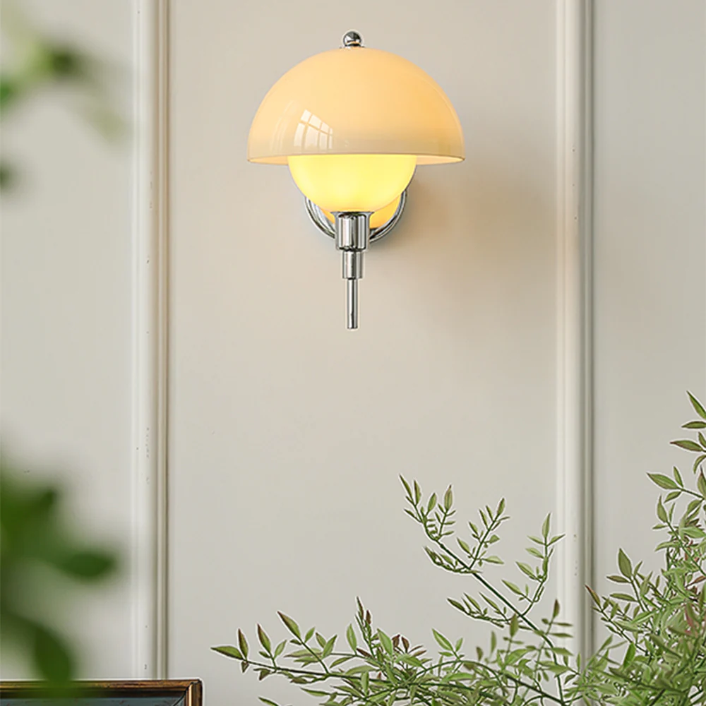 French Mushroom Glass Wall Lamp - Image 8
