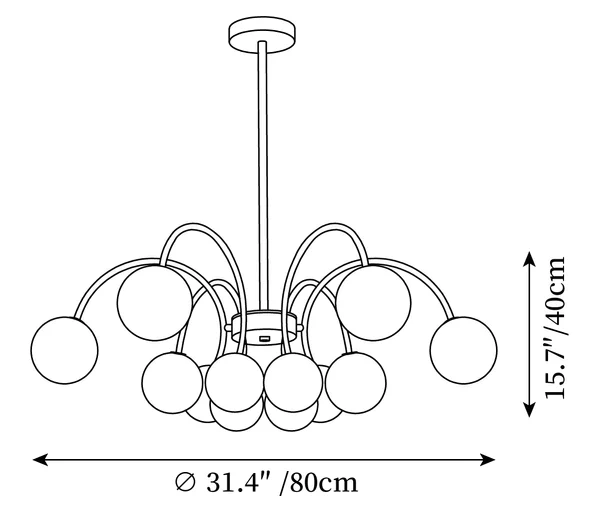 Modern Gold Sputnik Shape Chandelier - Image 17