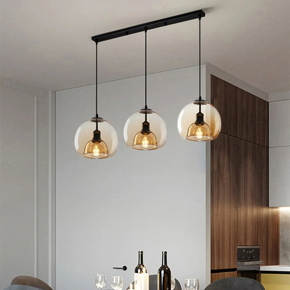 Handblown Stained Glass Orb Pendant Light Lampshade - Image 10