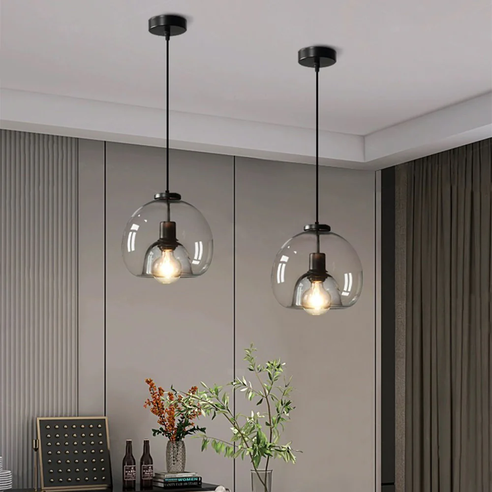 Handblown Stained Glass Orb Pendant Light Lampshade - Image 14