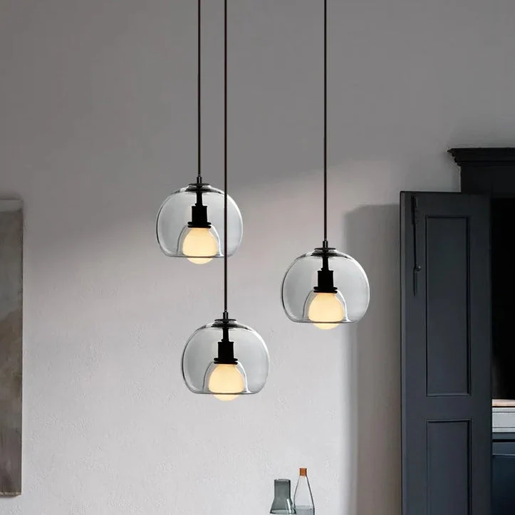 Handblown Stained Glass Orb Pendant Light Lampshade - Image 19