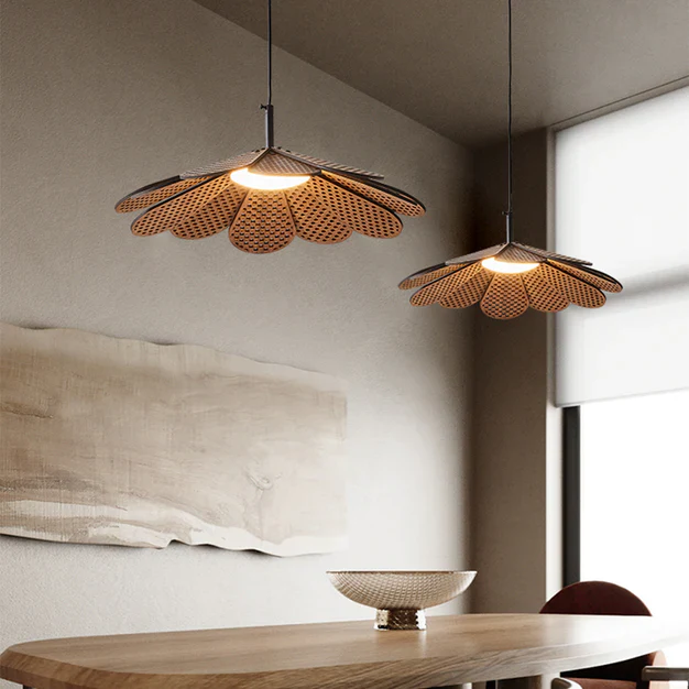 Hollyhock LED Rattan Leaves Pendant Light - Image 17