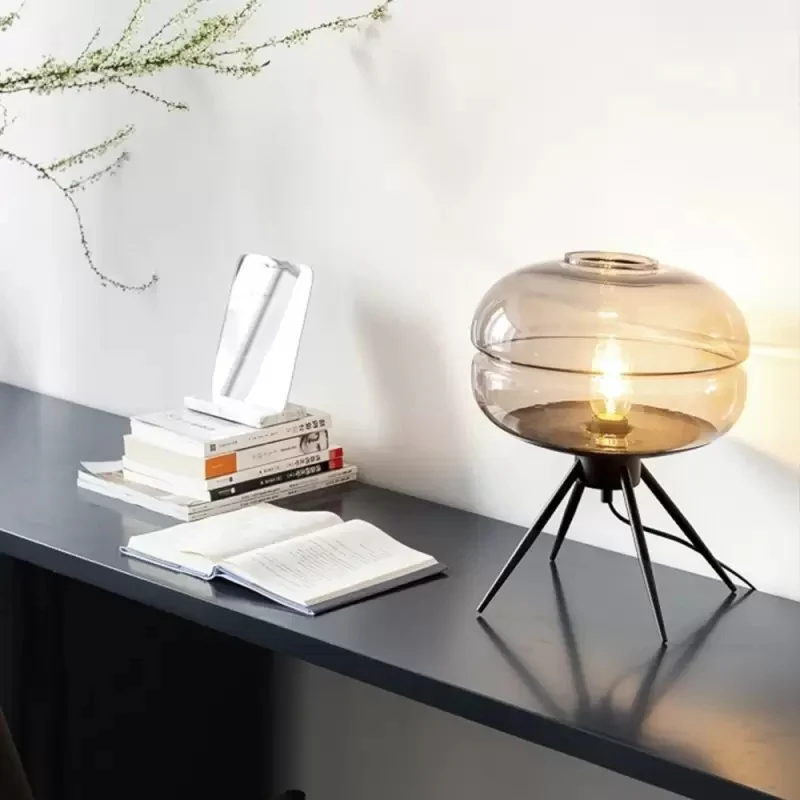 Modern Designer Glass Shade Table Lamp - Image 5
