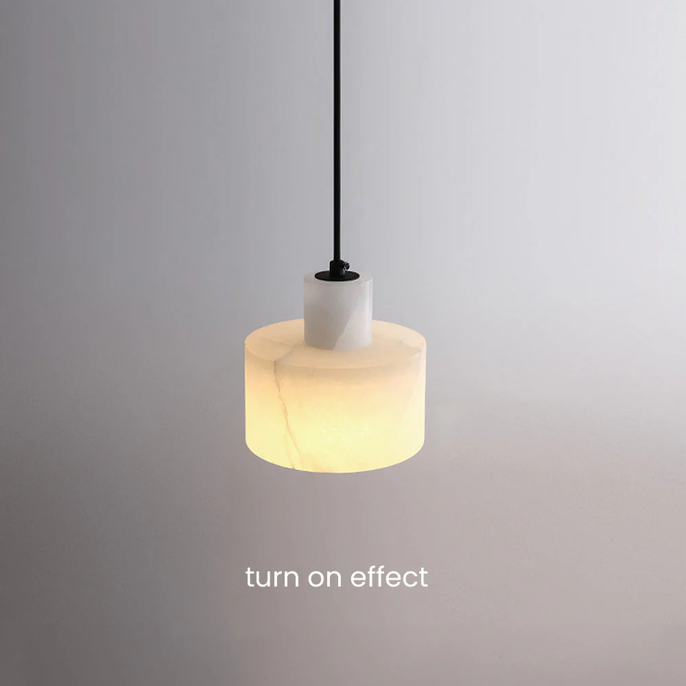 Industrial Simple White Marble Pendant Light - Image 11