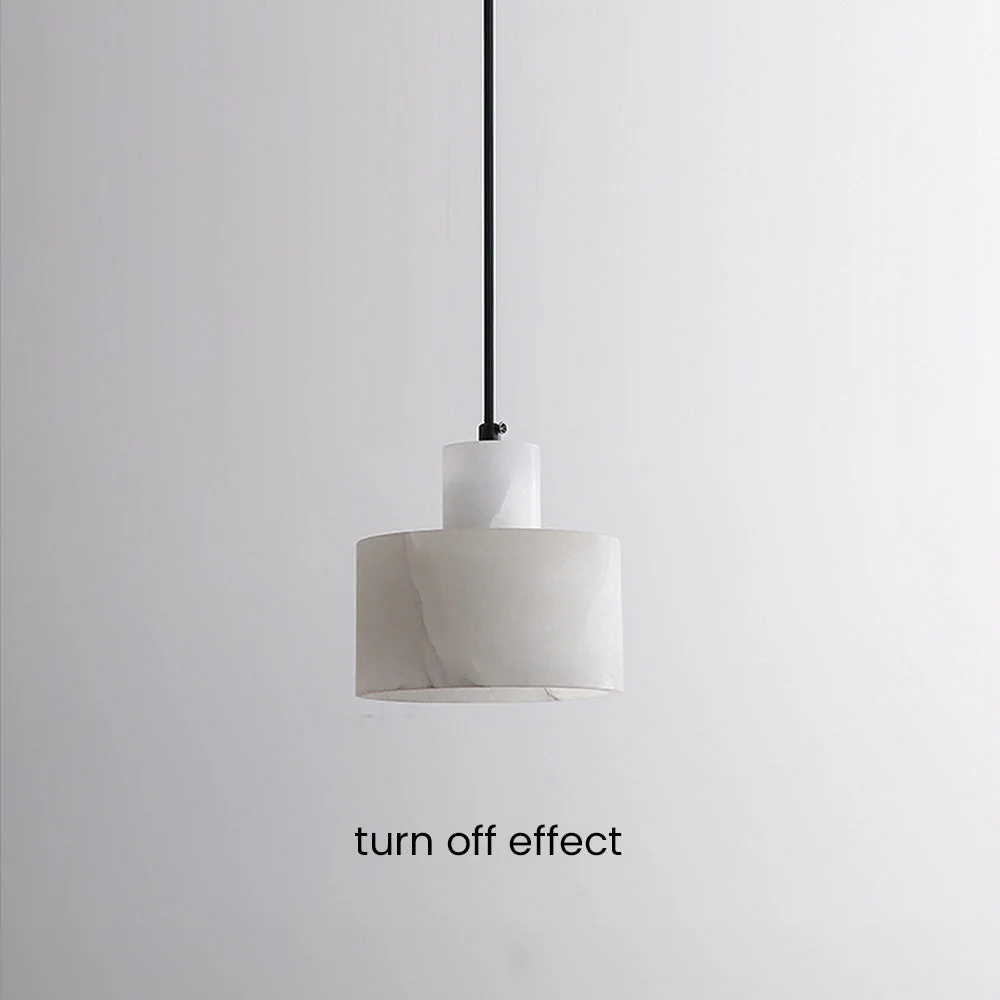 Industrial Simple White Marble Pendant Light - Image 12