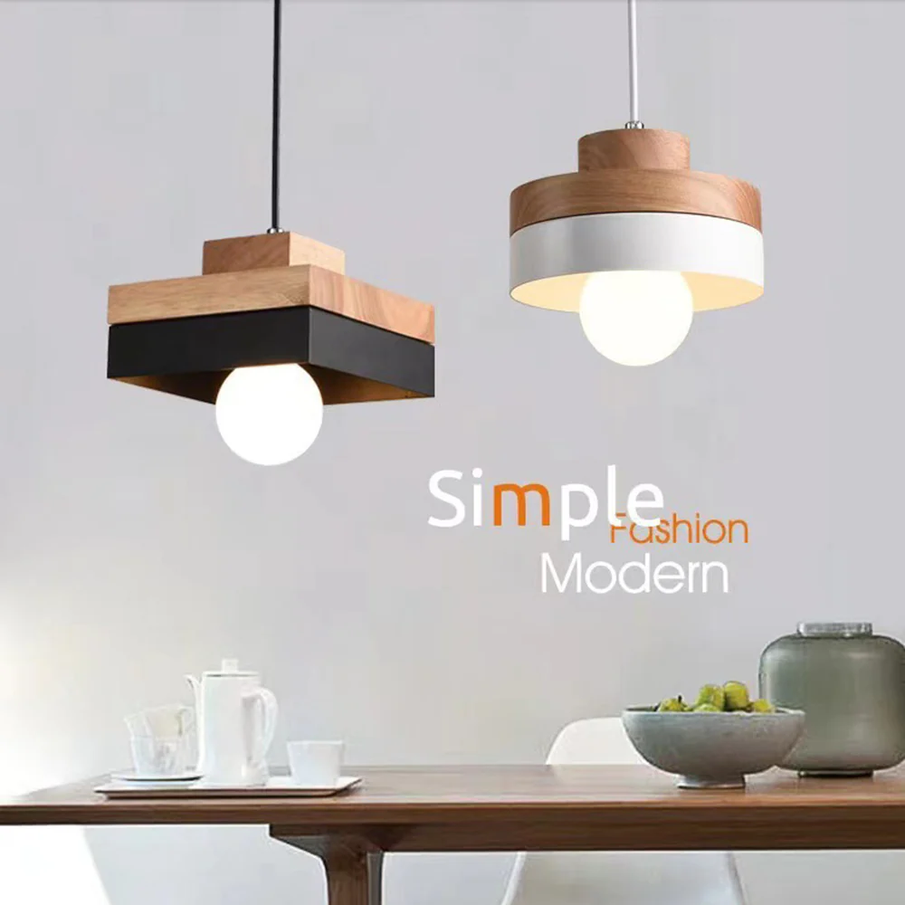 Industrial Wood Pendant Light - Image 2