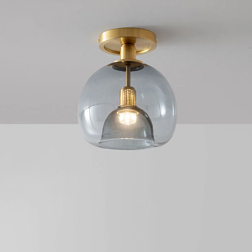 Modern Glass Hallway Grey Ceiling Light