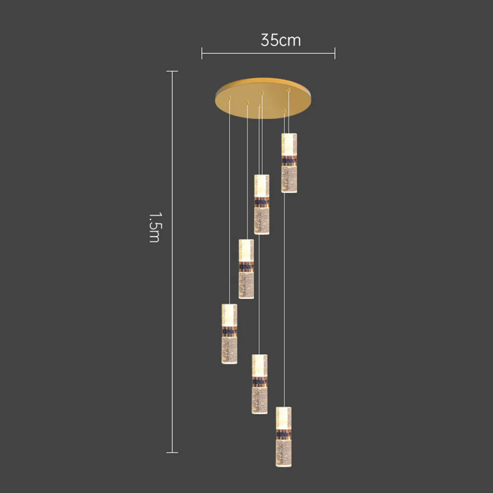Luxury Crystal Staircase Long Chandelier - Image 8