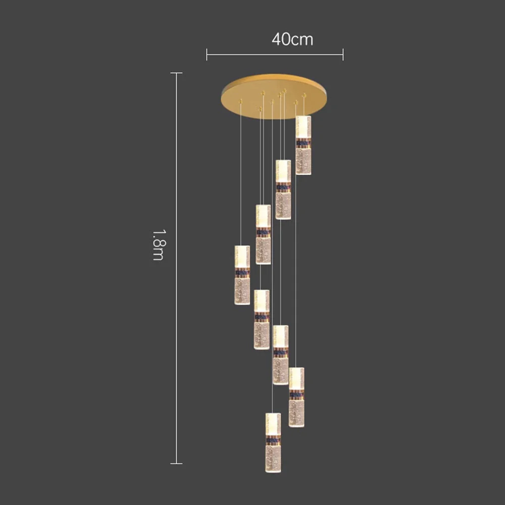Luxury Crystal Staircase Long Chandelier - Image 9
