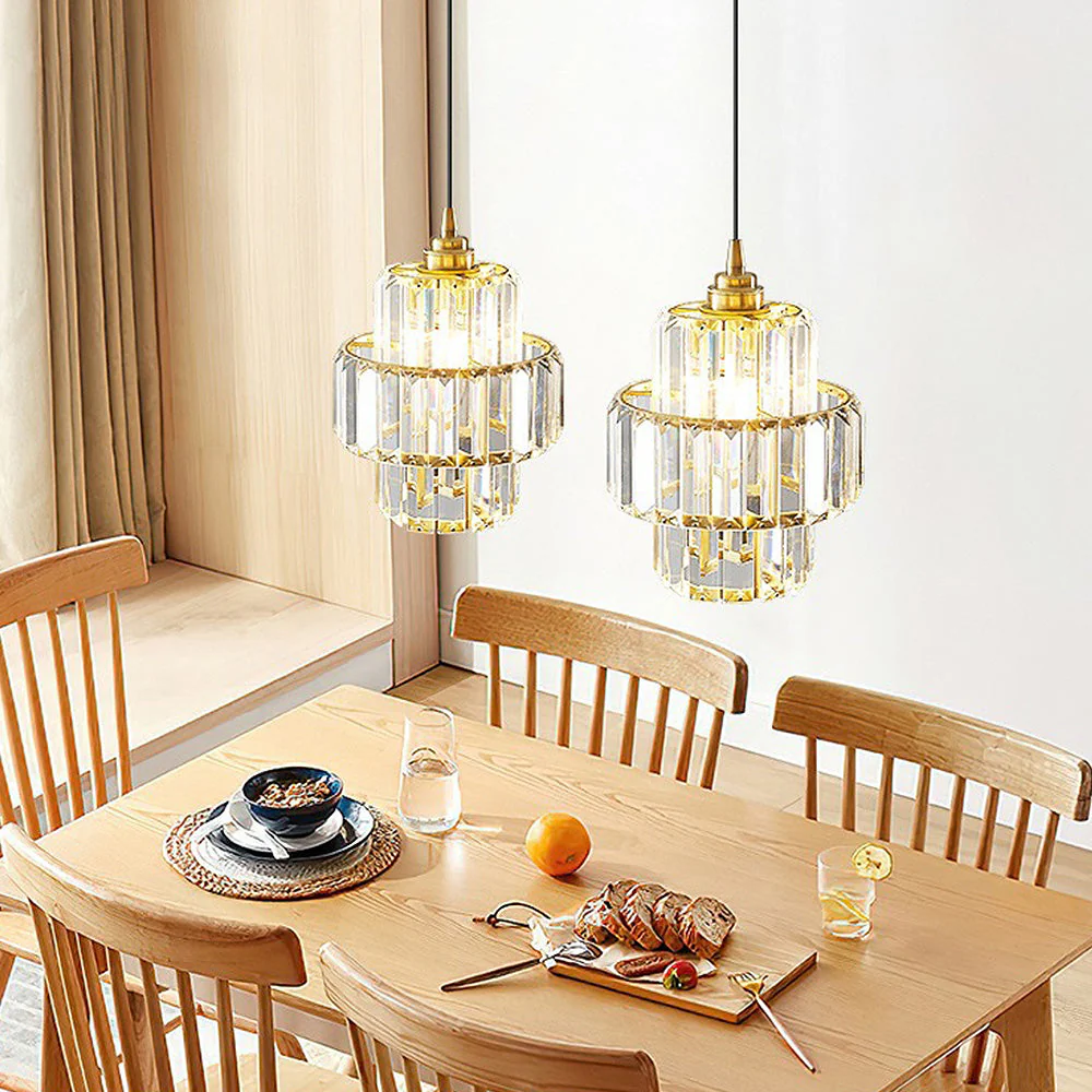 Luxury Elegance Glass Gold Pendant Light - Image 2