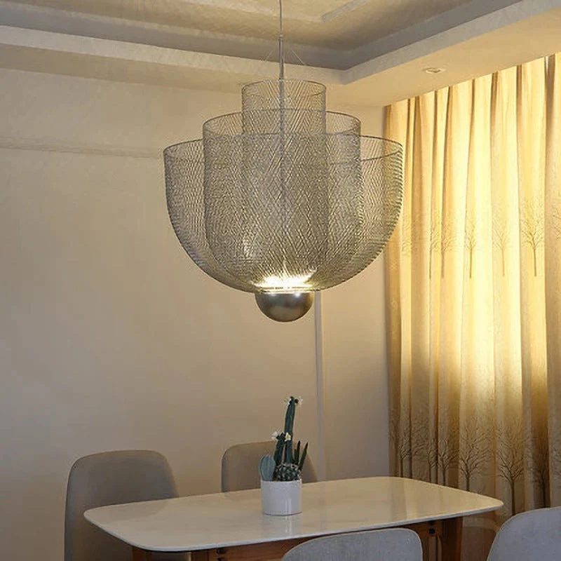 Opulent Metal Grid Pendant Light - Image 6