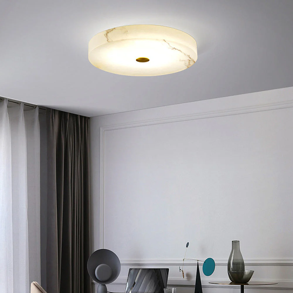 Marble White Flush Mount Ceiling Light - Image 3