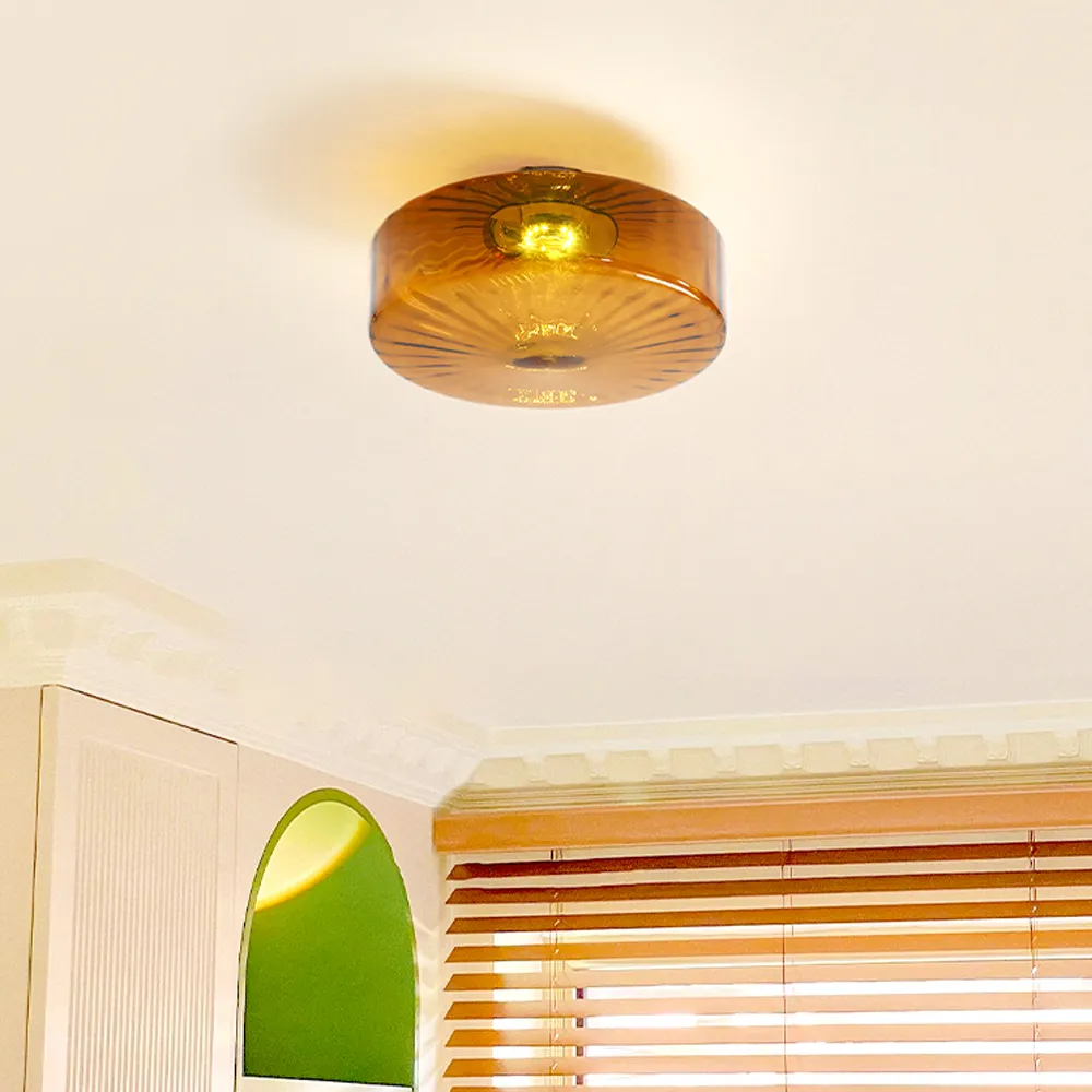 Medieval Glass Corrugated Ceiling Lamp - Image 10