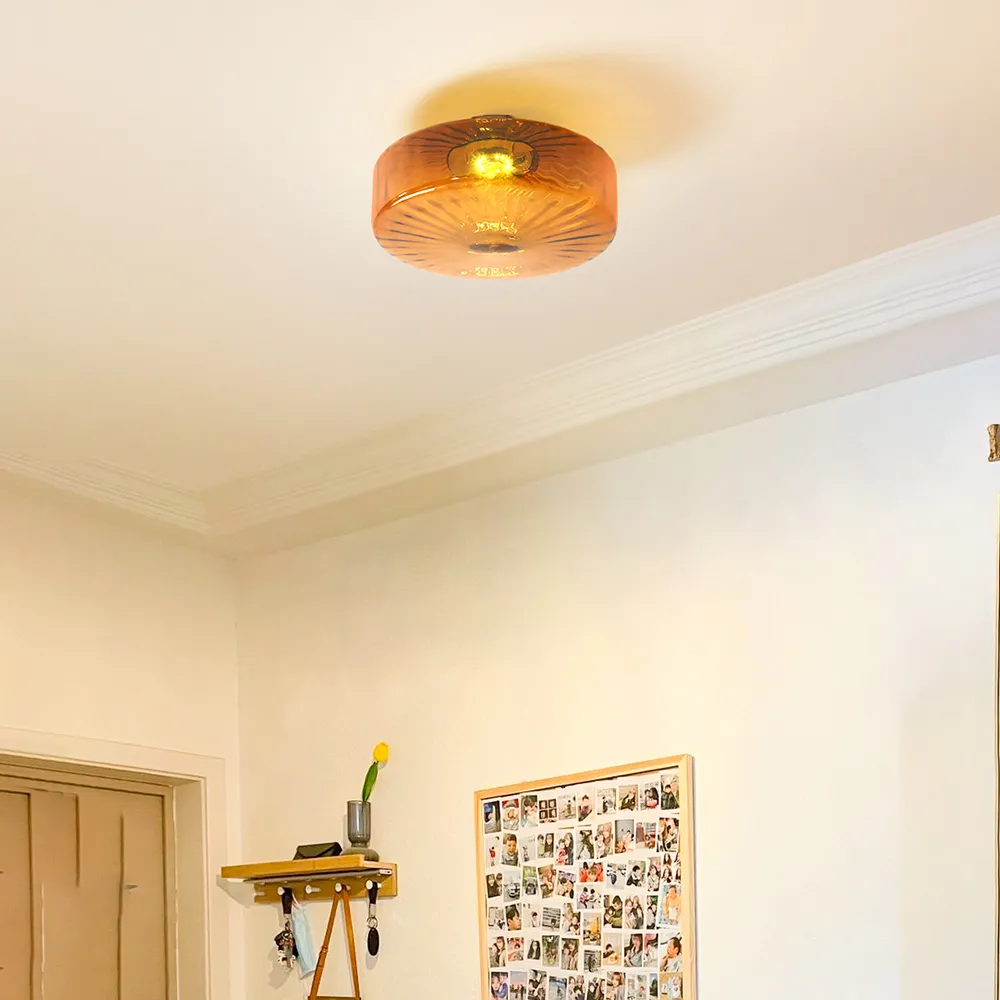 Medieval Glass Corrugated Ceiling Lamp - Image 11