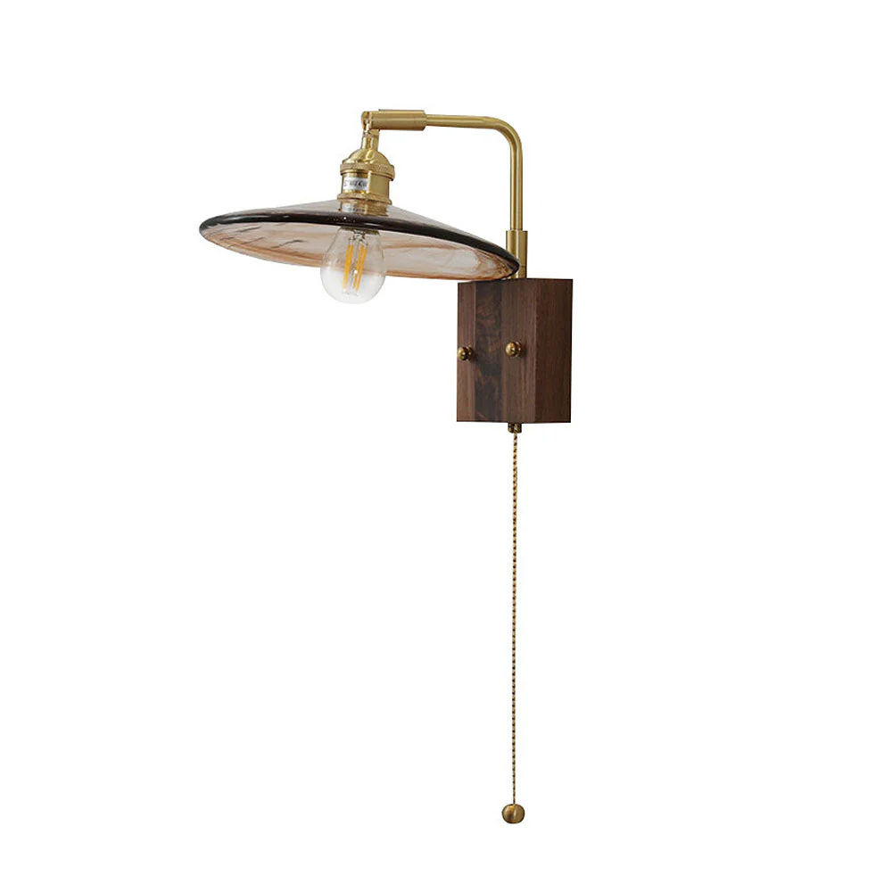Mid-Century Brown Clear Glass Wall Light - Image 5