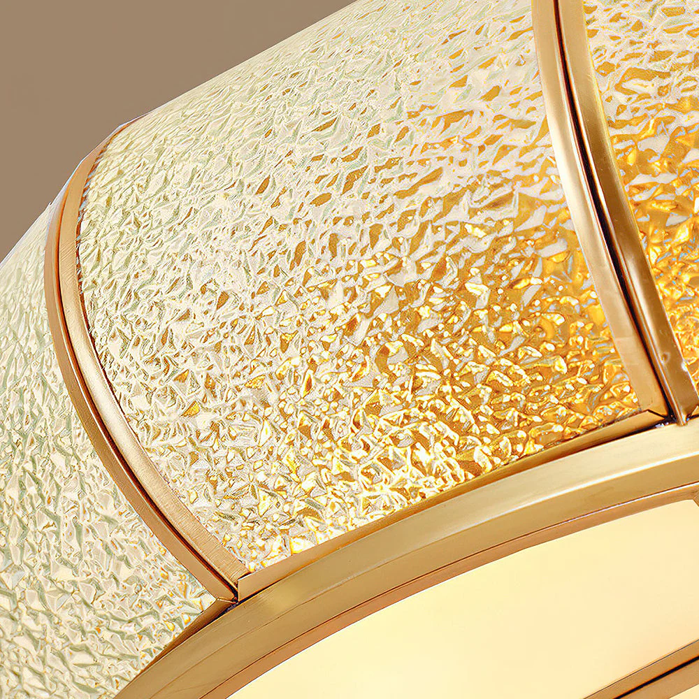 Mid-Century Gold Glass Drum Ceiling Light - Image 17
