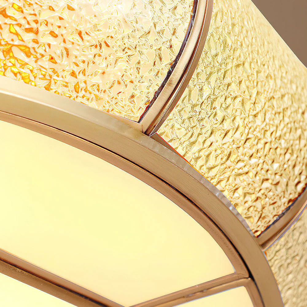 Mid-Century Gold Glass Drum Ceiling Light - Image 18