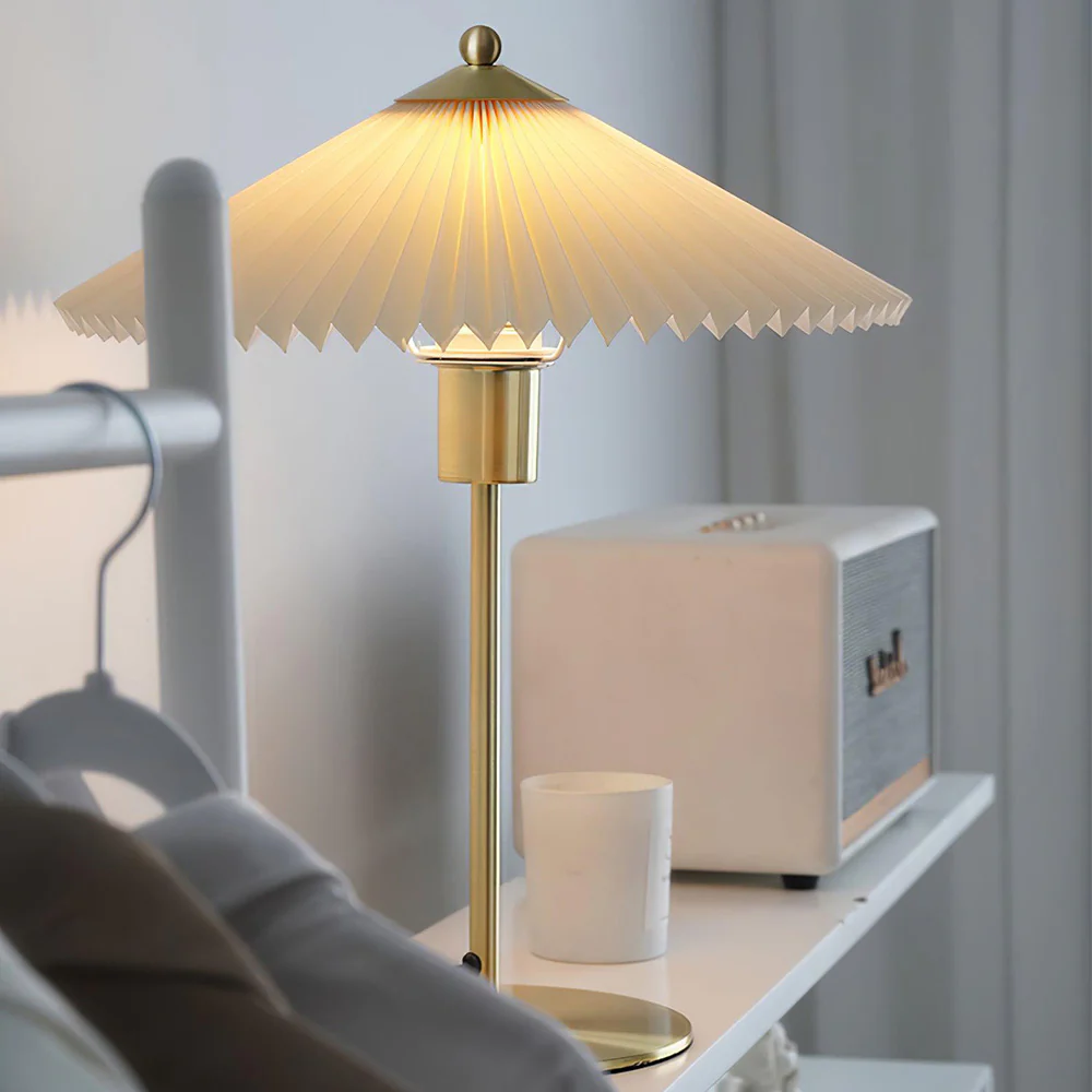 Mid Century Modern Pleated Table Lamp - Image 8