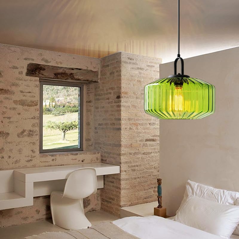 Mid Century Striped Glass Pendant Light - Image 3
