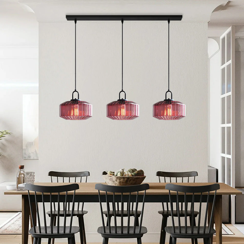 Mid Century Striped Glass Pendant Light - Image 48