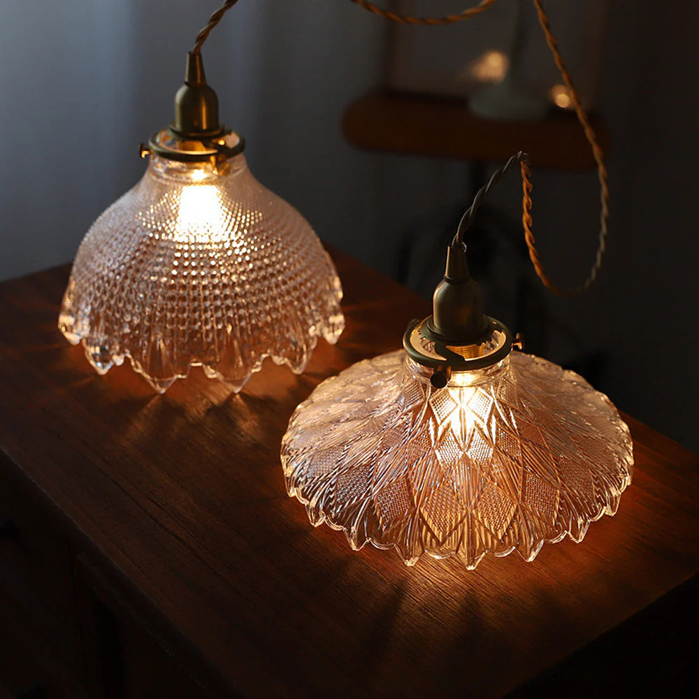 Mid-Century Vintage Glass Disc Pendant Light - Image 2